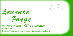 levente porge business card